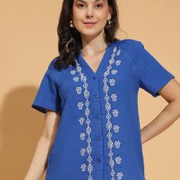 Oxolloxo Blue Embroidery Top-image-47