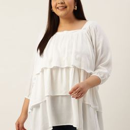 theRebelinme Plus Size Layered Puff Sleeves Longline Top-image-77