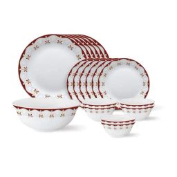 Larah by Borosil Tiara Series White Opalware 19 Pieces Dinner Set-image-34