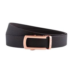 Halden Brown Weave Woven Casual Belt With Classic Rose Gold Buckle-image-88