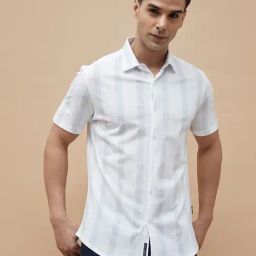 Code By Lifestyle White Slim Fit Printed Shirt-picture-25