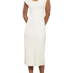 TOMMY HILFIGER White Cotton A-Line Dress-image-116