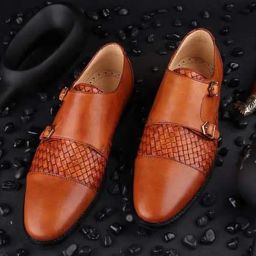 Griffin Men's Tan Monk Shoes-image-71