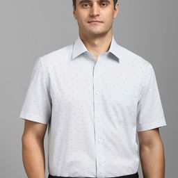 Louis Philippe Men Spread Collar Abstract Printed Cotton Formal Shirt-image-41