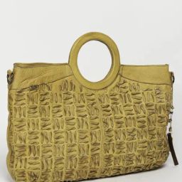 Art N Vintage Esther Mustard Yellow Leather Textured Medium Handbag-picture-37
