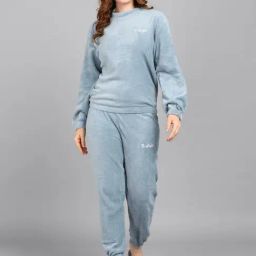 NEUDIS Blue Fleece Solid Nightsuit-picture-11