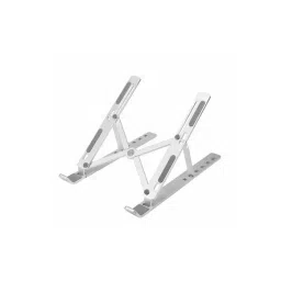 DeoDap Laptop & Tablet Stand Metal Portable with 6 Adjustable Angles White & Grey, 12874-27