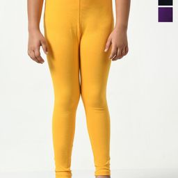 KAYU Girls Pack Of 3 Solid Ankle Length Leggings-image-19