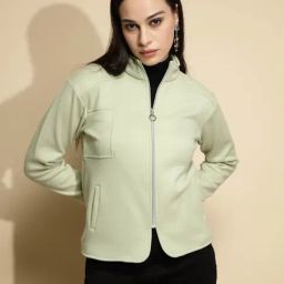 Global Republic Green Fleece Front-Open Sweatshirt-image-68