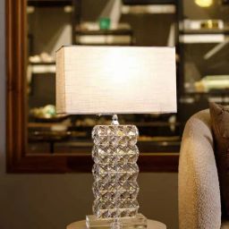 Home4U Kyle Transparent Crystal Table Lamp With Shade-image-34