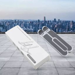 DeoDap Tablet Stand Adjustable High Quality Fibre White & Grey with Built-in Foldable Legs, 7240 image 4
