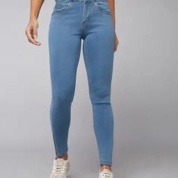 DOLCE CRUDO Blue High Rise Jeans-image-21