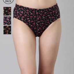 Dixcy Scott Slimz Assorted Floral Print Bikini Panty (Pack Of 4)-image-82