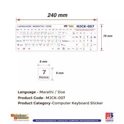Sticker Bazaar Marathi/Doe Keyboard Sticker White Background with Coloured Lettering (Pack of 10) image 4