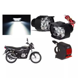 Cartronics 9 Led Shilon Fog Light White With On/Off Swich For Bajaj Platina 100-99