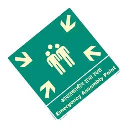Sunsigns 12x12 Inch Green Emergency Assembly Point Sign Signages Board image 3