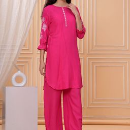 OH MI DIOS Women Floral Embroidered Kurta with Palazzo-picture-46