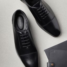 INVICTUS Men Black Solid Formal Oxfords-picture-3