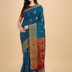 Areca Designer Ethnic Motifs Zari Banarasi Saree-15