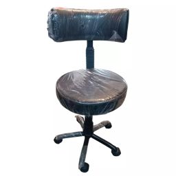 GENERIC Leather Mid Back Revolving Chair Black for Office, Clinic etc.-image-11