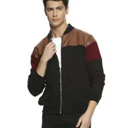Campus Sutra Black & Brown Full Sleeves Regular Fit Bomber Jacket-40