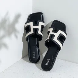Inc 5 Women Fashion Square Toe Flats with No Back Strap-image-5