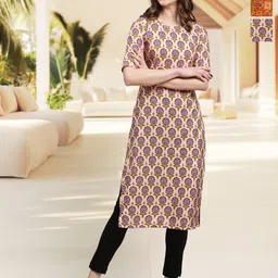 HERE&NOW Women Pack Of 3 Ethnic Motifs Printed Kurta-picture-9