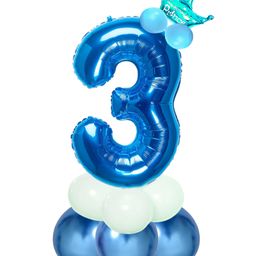 Shopperskart Prince 3 Number Foil Balloons Multicolor - Pack of 13-image-85