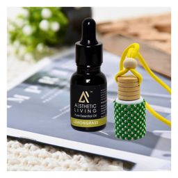 Aesthetic Living Car Aromatizer Diffuser Bottle with Lemongrass Essential Oil-12ml-64