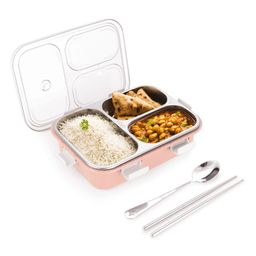 ARCADE TOYS 3 Grid Insulated Stainless Steel Lunch Box - Pink-image-5