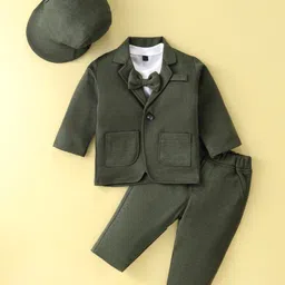 Robo Fry Full Sleeves T-Shirt & Trouser With Hat & Blazer - Green-picture-41