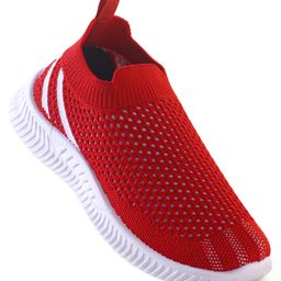 Pine Kids Slip On Knitted Sneakers - Red-image-11