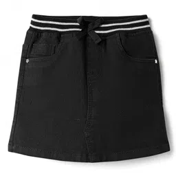 Babyhug Denim Mid Thigh Washed Skirts -Black-picture-39