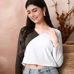 IUGAWomen Colourblocked Solid Long Sleeves Regular Top-image-30