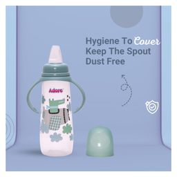Adore Petite Snr! The Long Narrow Neck Soft spout sipper with Twin Handle 250ml- Green image 2