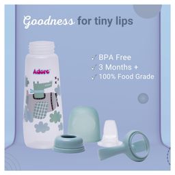 Adore Petite Snr! The Long Narrow Neck Soft spout sipper with Twin Handle 250ml- Green image 4