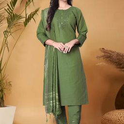 devkison Designer Women Ethnic Motifs Embroidered Regular Kurta with Trousers & With Dupatta-image-43