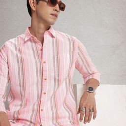 WROGN Striped Pure Cotton Casual Shirt-image-32