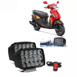 Cartronics 15  LED Fog Light With On/Off Switch for Hero Pleasure White(Set of 2 Pcs)-43