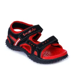 Lucy & Luke by Liberty Kids Red & Black Floater Sandals-image-14