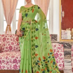 SWORNOF Women Ethnic Motifs Woven Design Zari Pure Cotton Saree-image-67