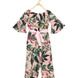 StyleStone Kids Pink Floral Print Jumpsuit-image-40