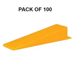 TileMaster Tile Leveling System Wedges Non-Magnetic Durable Plastic Yellow 5 cm Length, TM-128 (Pack of 100) image 2