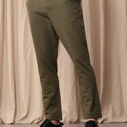 Mr Bowerbird Men Solid Chinos Trousers-image-47