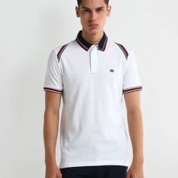 Arrow White Cotton Regular fit Stripes Polo T-Shirt-picture-16