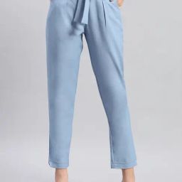 Monte Carlo Light Blue Printed Regular Fit Low Rise Trousers-image-14