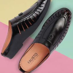 Fausto Men's Black Mule Shoes-image-93