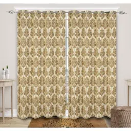 Saral Home Gold Blackout Long Door 9 ft Curtains Set of - 2-44