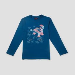 Gini & Jony Kids Navy Cotton Printed T-Shirt-image-62