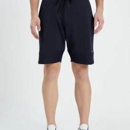 EDRIO Navy Regular Fit Shorts-image-74